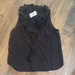 NWT Kut From The Kloth sleeve black top ruffle front